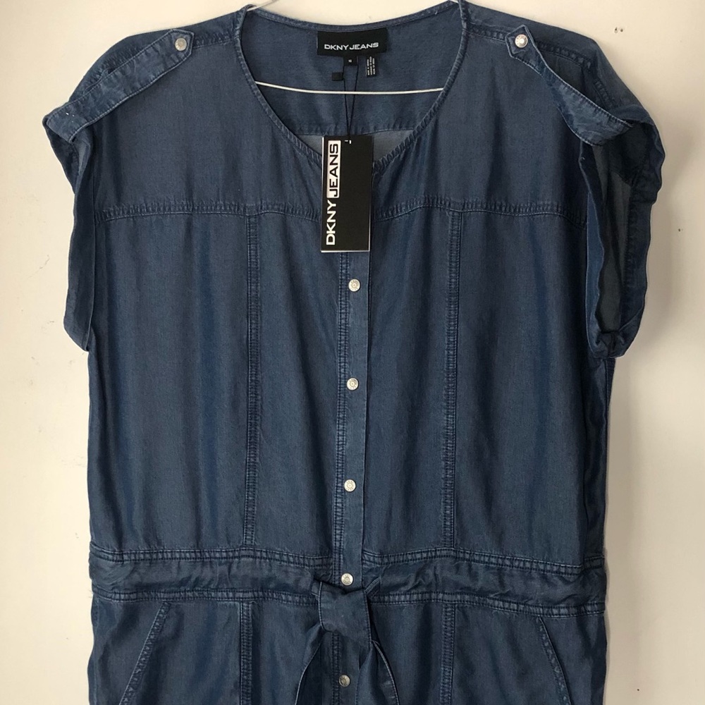New DKNY Denim Jumpsuit Size 16